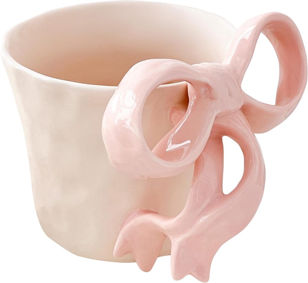 pretty pink coffee mug